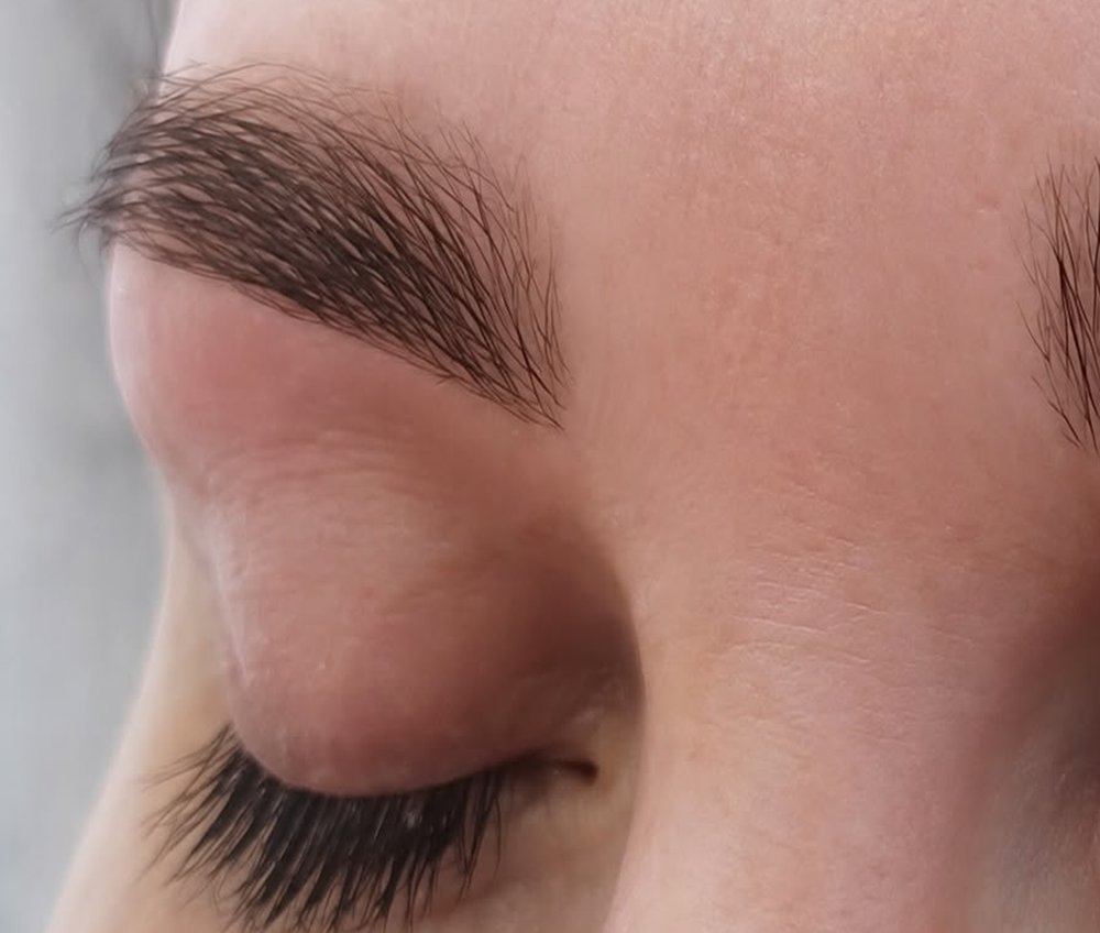 The same client's brows after shaping at NuYu Beauty, Letchworth