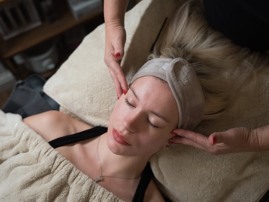 A facial treatment in progress at Nu Yu Beauty, Letchworth