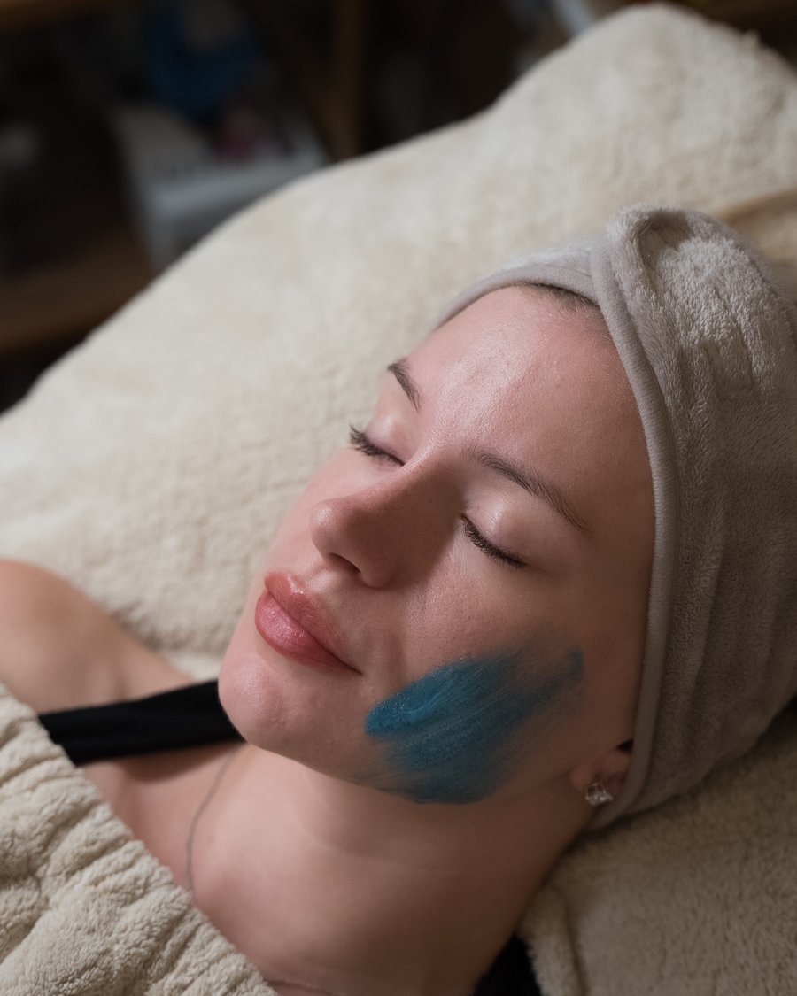 A treatment mask at NuYu Beauty, Letchworth